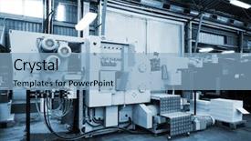  Presentation with equipment - Audience pleasing theme consisting of electrical control panel - equipment for a print backdrop and a light blue colored foreground