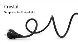  Presentation with electric cable - Colorful presentation design enhanced with black electric cable isolated backdrop and a white colored foreground