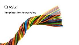  Presentation with electric wires - Audience pleasing theme consisting of electric cable - color wires isolated on white backdrop and a white colored foreground