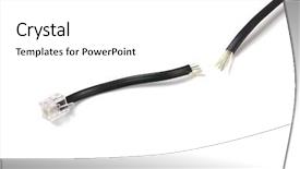  Presentation with cable - Beautiful presentation featuring messy electrical cords plugs - cut wire cable backdrop and a white colored foreground