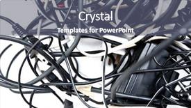  Presentation with connections - Presentation featuring mass of tangled up wires background and a gray colored foreground