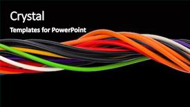  Presentation with power cable - Theme consisting of multicolored computer cable isolated background and a black colored foreground