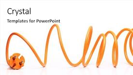  Presentation with electric cable - Beautiful slide set featuring orange electric cable on white backdrop and a white colored foreground