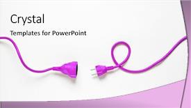  Presentation with power cable - Audience pleasing theme consisting of pink power cable isolated backdrop and a white colored foreground