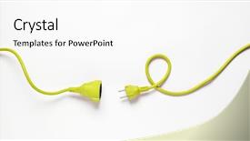  Presentation with power cable - PPT layouts consisting of yellow power cable isolated background and a white colored foreground