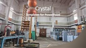  Presentation with test - PPT theme with urban flower pot on the power line background and a tawny brown colored foreground