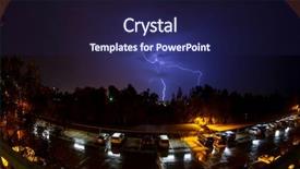  Presentation with lightening - Colorful theme enhanced with electrical discharge - lightening storm in southern california backdrop and a navy blue colored foreground