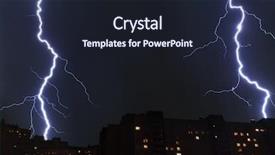  Presentation with dark night - Cool new presentation theme with electrical discharge - lightning strike over dark blue backdrop and a wine colored foreground