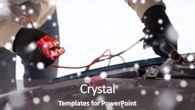  Presentation with vehicle - Audience pleasing presentation theme consisting of electrical discharge body - transportation winter people and vehicle backdrop and a dark gray colored foreground