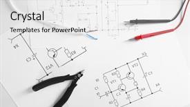  Presentation with electrical tools - Beautiful slide deck featuring electrical drawings with tools top backdrop and a white colored foreground