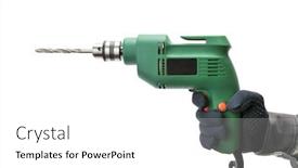  Presentation with electrical - Audience pleasing slide deck consisting of electrical drill isolated on a white backdrop and a white colored foreground