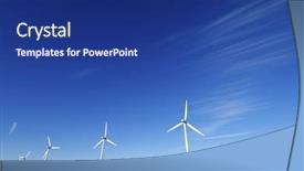  Presentation with power generation - Cool new theme with electrical energy - group of aligned windmills backdrop and a navy blue colored foreground