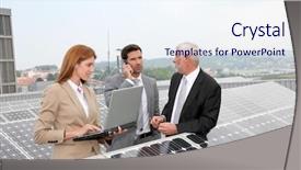 Presentation with photovoltaic - Audience pleasing theme consisting of electrical engineer - business people meeting on photovoltaic backdrop and a sky blue colored foreground