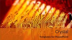 Presentation with circuit board - Slide set consisting of electrical engineer - circuit board background and a gold colored foreground