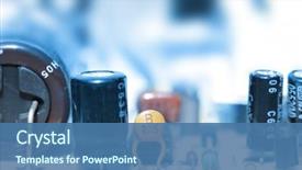  Presentation with electrical engineer - Amazing presentation theme having electrical engineer - extreme close up shot backdrop and a ocean colored foreground