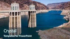  Presentation with dam - Beautiful presentation theme featuring electrical engineer - hoover dam backdrop and a navy blue colored foreground