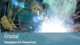  Presentation with industrial machine - Slide deck enhanced with electrical engineer - industrial background machine mechanism background and a teal colored foreground