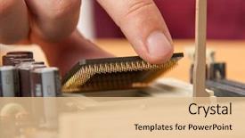  Presentation with motherboard - Theme enhanced with electrical engineer - installing computer processor to motherboard background and a lemonade colored foreground