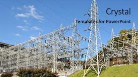  Presentation with electrical grid - PPT theme consisting of electrical engineer - major power grid background and a teal colored foreground