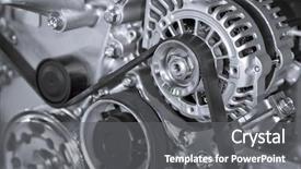  Presentation with electrical - Beautiful theme featuring electrical engineer - part of car engine backdrop and a gray colored foreground