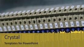  Presentation with electrical engineer - Audience pleasing presentation theme consisting of electrical engineer - photo of wiring wirework focus backdrop and a gold colored foreground