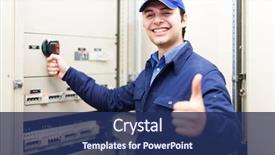  Presentation with electrician - Colorful slide set enhanced with fresh figs and blueberries backdrop and a light gray colored foreground