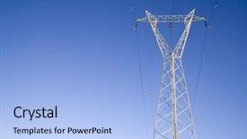  Presentation with electrical tower - PPT theme with electrical engineer - tower of power energy background and a light blue colored foreground