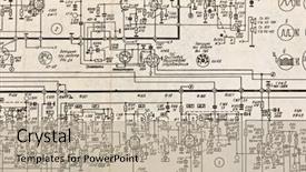  Presentation with electrical electronics - Theme enhanced with electrical engineer - vacuum tubes electronics schematic background and a mint green colored foreground