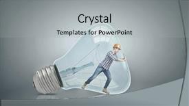  Presentation with light bulb or lightbulb - Cool new theme with electrical engineer free - builder man inside light bulb backdrop and a light gray colored foreground