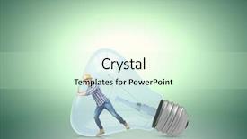  Presentation with light bulb - PPT theme enhanced with electrical engineer free - builder man inside light bulb background and a soft green colored foreground