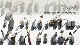  Presentation with motor electric - Slide deck featuring electrical engineer motores - electric motor brushes background and a light gray colored foreground