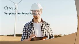  Presentation with electrical engineer - Presentation enhanced with electrical-engineer-standing background and a sky blue colored foreground