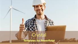  Presentation with electrical engineer - Colorful PPT theme enhanced with electrical-engineer-standing backdrop and a tawny brown colored foreground