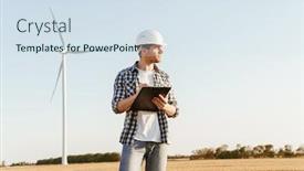  Presentation with electrical engineer - Slide set enhanced with electrical-engineer-standing background and a sky blue colored foreground