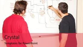  Presentation with electrical engineering - Beautiful presentation theme featuring electrical engineering student draws backdrop and a red colored foreground