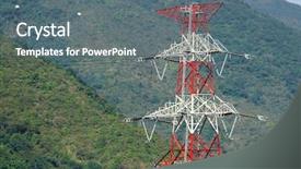  Presentation with electrical engineering - Audience pleasing slide set consisting of electrical engineering transformer - power tower backdrop and a gray colored foreground