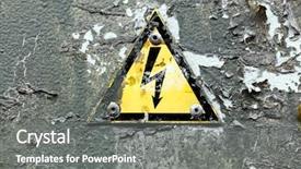  Presentation with electrical - Presentation design consisting of electrical equipment warning symbol background and a gray colored foreground
