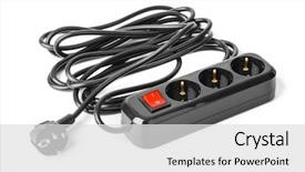  Presentation with electrical - Beautiful slides featuring electrical extension cord isolated backdrop and a light gray colored foreground