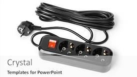  Presentation with electrical - Amazing PPT theme having electrical-extension-cord-isolated backdrop and a white colored foreground