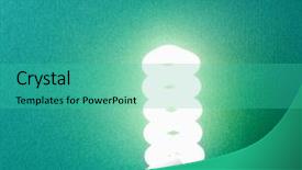  Presentation with energy power - Beautiful theme featuring electrical fluorescent energy-saving lamp backdrop and a teal colored foreground