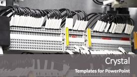  Presentation with power lines - PPT theme featuring electrical fuseboxes and power lines background and a gray colored foreground