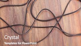  Presentation with electric wires - Amazing PPT theme having electrical grounding - electric wires on the floor backdrop and a coral colored foreground