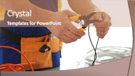  Presentation with cables wires electric wireing - Amazing theme having electrical grounding - electrician cutting wires indoors closeup backdrop and a coral colored foreground