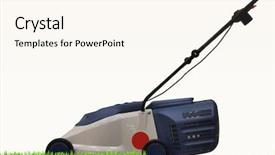  Presentation with law blue sky scales of justice - Slide set having electrical grounding - lawn mower mows a lawn background and a cream colored foreground