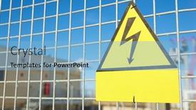  Presentation with electrical hazard - PPT layouts having electrical-hazard-sign-placed background and a light blue colored foreground