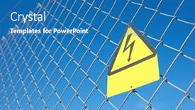  Presentation with electrical hazard - Beautiful theme featuring electrical-hazard-sign-placed backdrop and a teal colored foreground