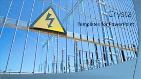  Presentation with electrical hazard - Amazing slide deck having electrical-hazard-sign-placed backdrop and a  colored foreground