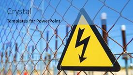  Presentation with electrical hazard - PPT theme consisting of electrical-hazard-sign-placed background and a  colored foreground