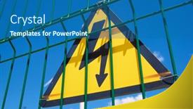  Presentation with electrical hazard - PPT layouts featuring electrical-hazard-sign-placed background and a ocean colored foreground