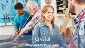  Presentation with internship - Amazing slide set having electrical internship - young woman as trainee backdrop and a ocean colored foreground